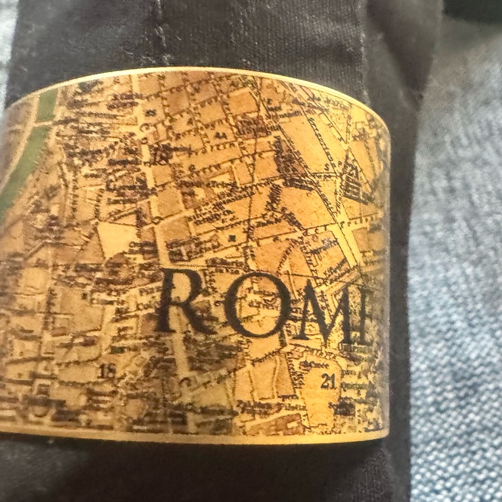 Vintage Map Cuff Bracelet Showing a detailed map of Rome